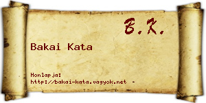 Bakai Kata névjegykártya